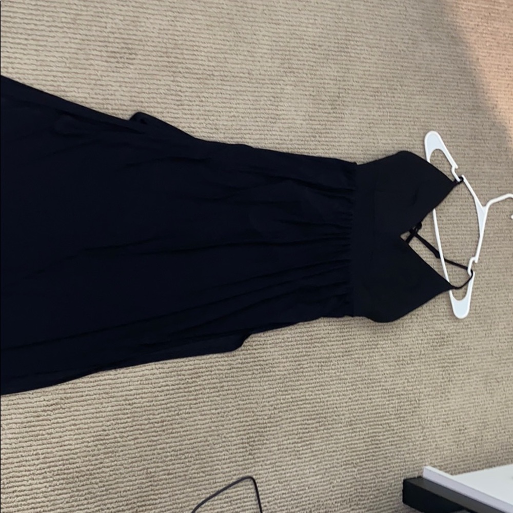 Black mesh maxi dress with slits on the sides
